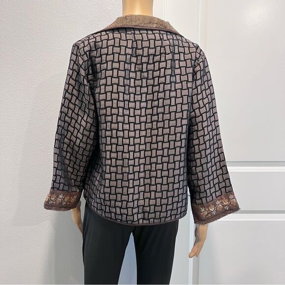 Exotic Designer Art To Wear Exquisite Asian Style Vintage Overcoat Jacket Size S - Picture 5 of 10